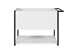Furnidea Meuble sous vasque suspendu LOV avec porte-serviettes blanc brillant et noir 60 cm* Meuble Sous Lavabo
