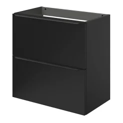 GoodHome Meuble sous vasque suspendu faible profondeur noir mat l.60 x H.60 x P.36 cm, Imandra* Meuble Buanderie|Meuble De Salle De Bains Faible Profondeur