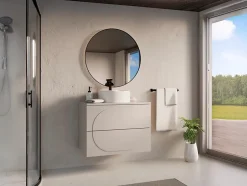 Vente-unique Meuble sous vasque suspendu - Beige - 80 cm - VUTOMA