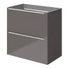 GoodHome Meuble sous vasque suspendu faible profondeur gris taupe brillant l.60 x H.60 x P.36 cm, Imandra* Meuble Buanderie