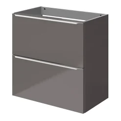 GoodHome Meuble sous vasque suspendu faible profondeur gris taupe brillant l.60 x H.60 x P.36 cm, Imandra* Meuble Buanderie