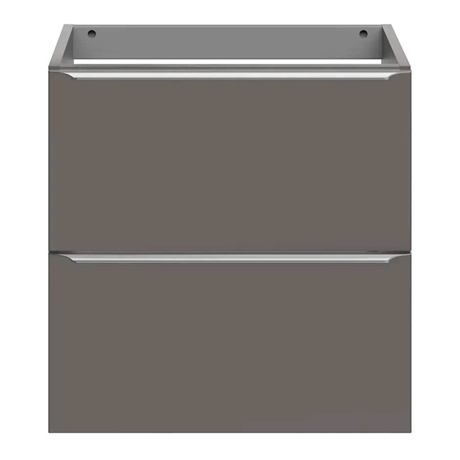GoodHome Meuble sous vasque suspendu faible profondeur gris taupe brillant l.60 x H.60 x P.36 cm, Imandra* Meuble Buanderie