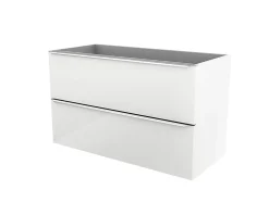 GoodHome Meuble sous vasque suspendu blanc brillant l.100 x H.60 x P.45 cm, Imandra