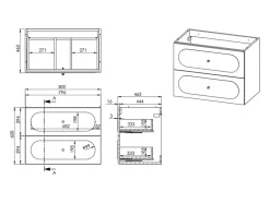 Vente-unique Meuble sous vasque suspendu - Vieux rose - 80 cm - SATOBAL* Meuble Sous-Vasque