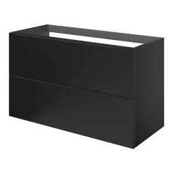 GoodHome Meuble sous vasque suspendu noir mat l.100 x H.60 x P.45 cm, Imandra