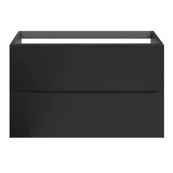 GoodHome Meuble sous vasque suspendu noir mat l.100 x H.60 x P.45 cm, Imandra