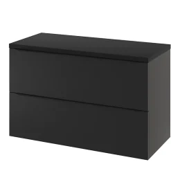 GoodHome Meuble sous vasque suspendu noir mat l.100 x H.60 x P.45 cm, Imandra