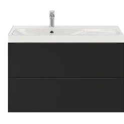 GoodHome Meuble sous vasque suspendu noir mat l.100 x H.60 x P.45 cm, Imandra