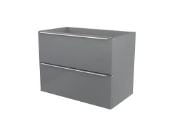 GoodHome Meuble sous vasque suspendu gris brillant l.80 x H.60 x P.45 cm, Imandra
