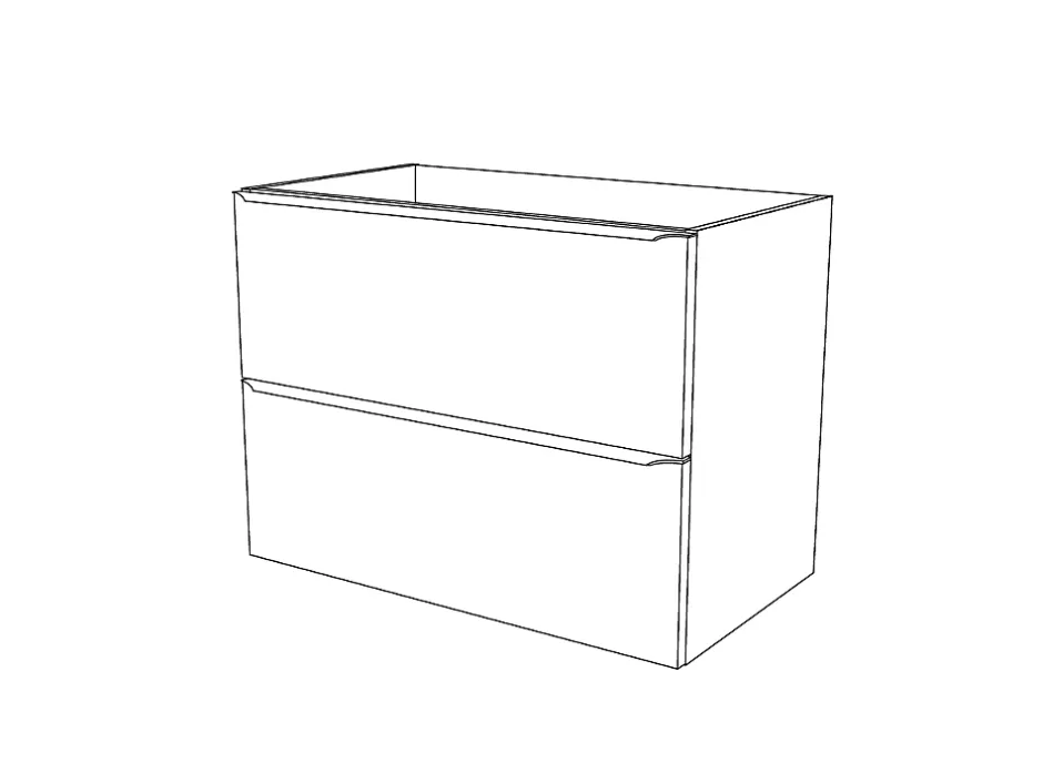 GoodHome Meuble sous vasque suspendu gris brillant l.80 x H.60 x P.45 cm, Imandra