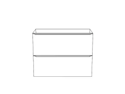 GoodHome Meuble sous vasque suspendu gris brillant l.80 x H.60 x P.45 cm, Imandra