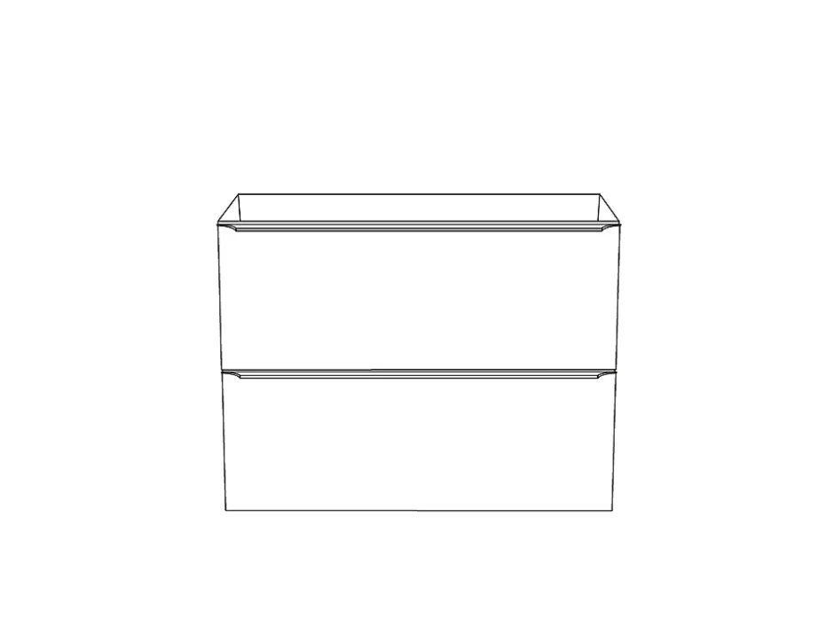 GoodHome Meuble sous vasque suspendu gris brillant l.80 x H.60 x P.45 cm, Imandra