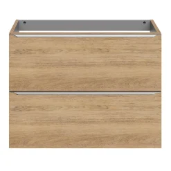 GoodHome Meuble sous vasque suspendu faible profondeur effet chêne l.80 x H.60 x P.36 cm, Imandra* Meuble Buanderie|Meuble De Salle De Bains Faible Profondeur