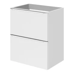 GoodHome Meuble sous vasque suspendu faible profondeur blanc brillant l.50 x H.60 x P.36 cm, Imandra