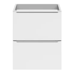GoodHome Meuble sous vasque suspendu faible profondeur blanc brillant l.50 x H.60 x P.36 cm, Imandra