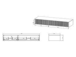 Vente-unique Meuble sous vasque suspendu strié - Blanc - 150 cm - ARNEGA