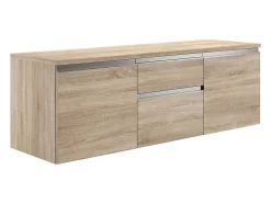 Vente-unique Meuble sous vasque suspendu - Naturel clair - 150 cm - JIMENA II* Meuble Sous-Vasque
