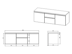 Vente-unique Meuble sous vasque suspendu - Naturel clair - 150 cm - JIMENA II* Meuble Sous-Vasque