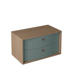 Decotec Meuble sous vasque suspendu vert toundra mat 2 tiroirs l.90 x H.50 x P.50 cm, Havana* Meuble Buanderie