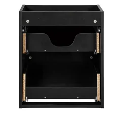 Furnidea Meuble sous vasque suspendu 2 tiroirs NOVA NOIR 60 CM