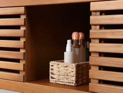 Vente-unique Meuble sous vasque suspendu en bois d'acacia - 130 cm - PENEBEL