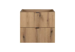 Furnidea Meuble sous vasque suspendu 2 tiroirs NOVA OAK 50 CM