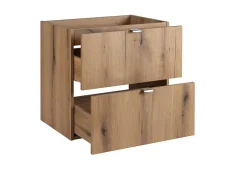 Furnidea Meuble sous vasque suspendu 2 tiroirs NOVA OAK 50 CM