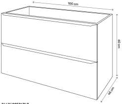 GoodHome Meuble sous vasque suspendu effet chêne l.100 x H.60 x P.45 cm, Imandra* Meuble Buanderie|Meuble Sous-Vasque