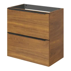 GoodHome Meuble sous vasque suspendu faible profondeur effet noyer l.60 x H.60 x P.36 cm, Imandra* Meuble Buanderie|Meuble De Salle De Bains Faible Profondeur