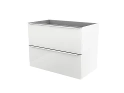 GoodHome Meuble sous vasque suspendu blanc brillant l.80 x H.60 x P.45 cm, Imandra* Meuble Buanderie|Meuble Sous-Vasque
