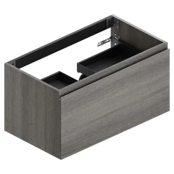 Ipiemme SRL Meuble sous vasque suspendu effet chêne Metz l.90 x H.46,5 x P.50,5 cm pour évacuation centrale, Pura+