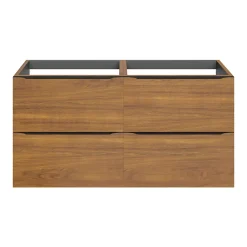 GoodHome Meuble sous vasque suspendu effet noyer l.120 x H.60 x P.45 cm, Imandra