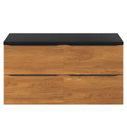 GoodHome Meuble sous vasque suspendu effet noyer l.120 x H.60 x P.45 cm, Imandra