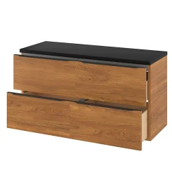 GoodHome Meuble sous vasque suspendu effet noyer l.120 x H.60 x P.45 cm, Imandra