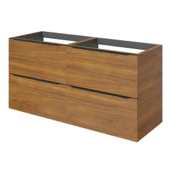 GoodHome Meuble sous vasque suspendu effet noyer l.120 x H.60 x P.45 cm, Imandra