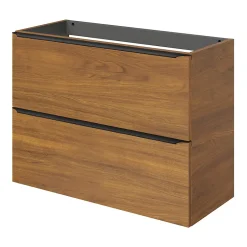 GoodHome Meuble sous vasque suspendu faible profondeur effet noyer l.80 x H.60 x P.36 cm, Imandra* Meuble Buanderie|Meuble De Salle De Bains Faible Profondeur