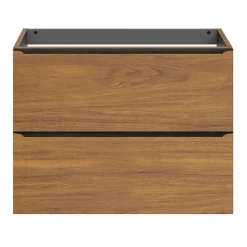 GoodHome Meuble sous vasque suspendu faible profondeur effet noyer l.80 x H.60 x P.36 cm, Imandra* Meuble Buanderie|Meuble De Salle De Bains Faible Profondeur