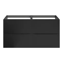 GoodHome Meuble sous vasque suspendu noir mat l.120 x H.60 x P.45 cm, Imandra* Meuble Buanderie|Meuble De Salle De Bains Faible Profondeur