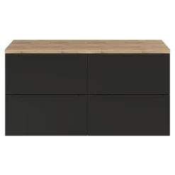 GoodHome Meuble sous vasque suspendu noir mat l.120 x H.60 x P.45 cm, Imandra* Meuble Buanderie|Meuble De Salle De Bains Faible Profondeur