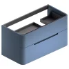 Meuble sous vasque suspendu bleu mat version droite l.104 x H.55 x P.50,5 cm, Alba* Meuble Buanderie