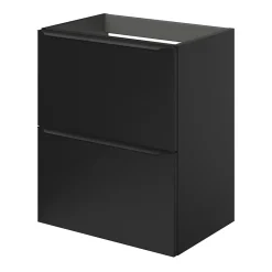 GoodHome Meuble sous vasque suspendu faible profondeur noir mat l.50 x H.60 x P.36 cm, Imandra