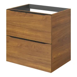 GoodHome Meuble sous vasque suspendu effet noyer l.60 x H.60 x P.45 cm, Imandra* Meuble Buanderie|Meuble De Salle De Bains Faible Profondeur