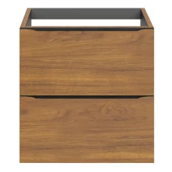 GoodHome Meuble sous vasque suspendu effet noyer l.60 x H.60 x P.45 cm, Imandra* Meuble Buanderie|Meuble De Salle De Bains Faible Profondeur