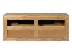Vente-unique Meuble sous vasque suspendu en teck clair - 2 tiroirs - 115 cm - BIMBING* Meuble Sous-Vasque