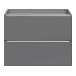 GoodHome Meuble sous vasque suspendu faible profondeur gris brillant l.80 x H.60 x P.36 cm, Imandra