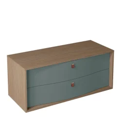 Decotec Meuble sous vasque suspendu vert toundra mat 2 tiroirs l.120 x H.50 x P.50 cm, Havana* Meuble Buanderie