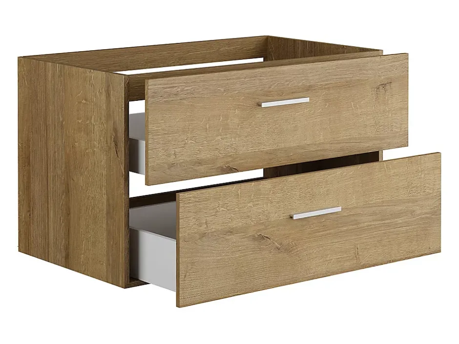 Vente-unique Meuble sous vasque suspendu - Coloris naturel clair - 80 cm - KAYLA