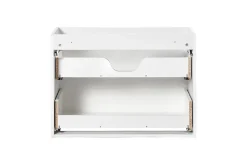 Furnidea Meuble sous vasque suspendu 2 tiroirs NOVA BLANC 80 CM* Meuble Sous-Vasque