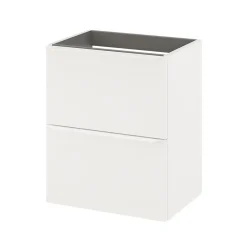 GoodHome Meuble sous vasque suspendu faible profondeur blanc mat l.50 x H.60 x P.36 cm, Imandra* Meuble Buanderie|Meuble Sous-Vasque