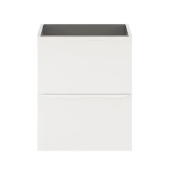 GoodHome Meuble sous vasque suspendu faible profondeur blanc mat l.50 x H.60 x P.36 cm, Imandra* Meuble Buanderie|Meuble Sous-Vasque
